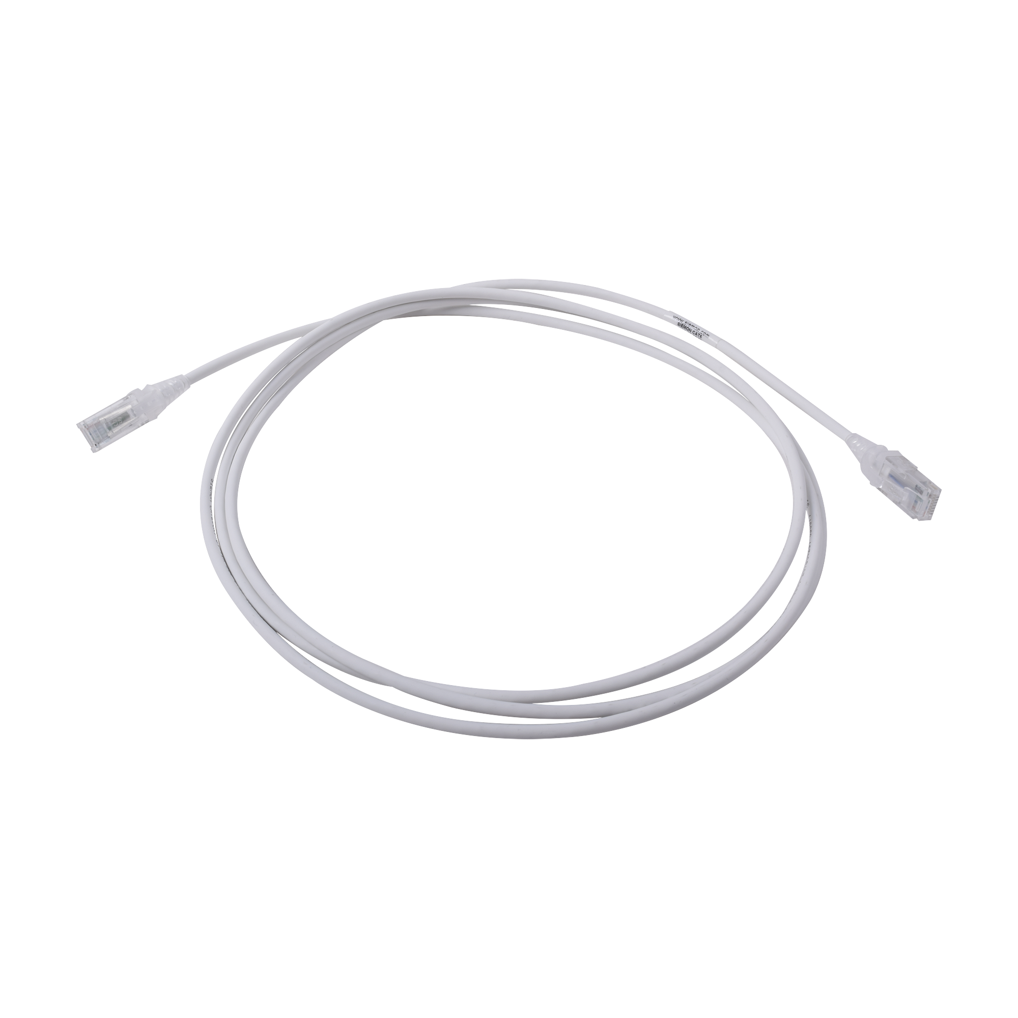 Patch Cord MC6 Modular Cat6 UTP CM/LS0H 7ft Color Blanco Diámetro Reducido (28AWG) - SILYMX