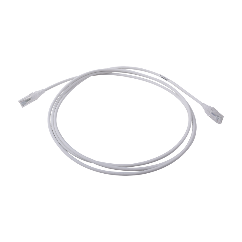Patch Cord MC6 Modular Cat6 UTP CM/LS0H 7ft Color Blanco Diámetro Reducido (28AWG) - SILYMX