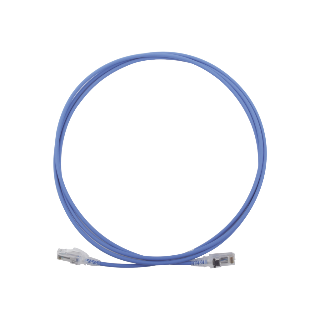 Patch Cord MC6 Modular Cat6 UTP CM/LS0H 7ft Color Azul Diámetro Reducido (28AWG) - SILYMX