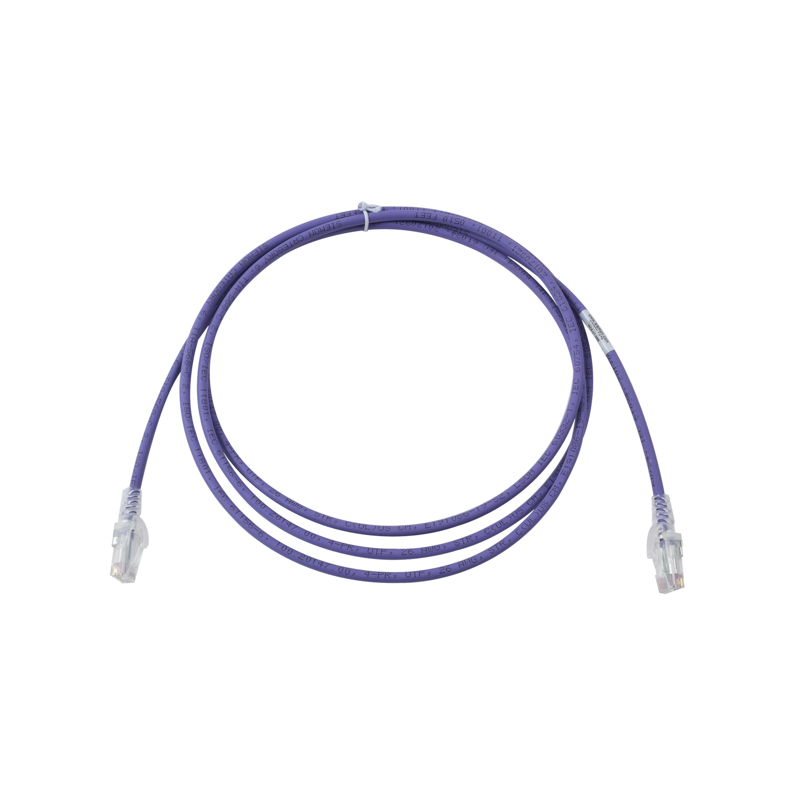 Patch Cord MC6 Modular Cat6 UTP CM/LS0H 7ft Color Violeta Versión Bulk (Sin Empaque Individual) - SILYMX