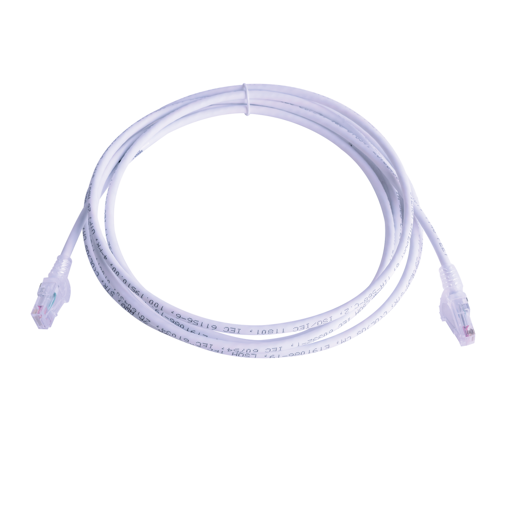 Patch Cord MC6 Modular Cat6 UTP CM/LS0H 10ft Color Blanco Versión Bulk (Sin Empaque Individual) - SILYMX