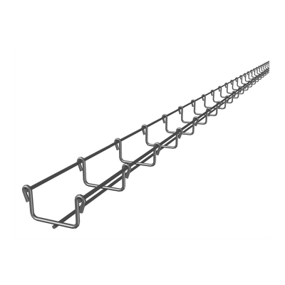 Charola tipo malla 33/50 mm, con acabado Electro Zinc, hasta 26 cables Cat6, tramo 3m. MG-50-420EZ - SILYMX