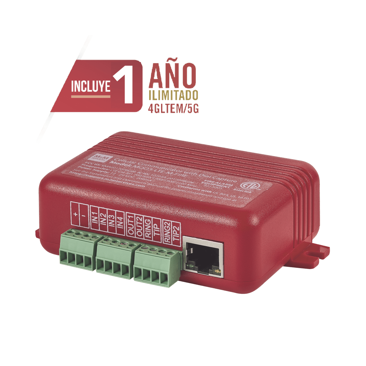 COMUNICADOR DUAL Universal para PANELES DE INCENDIO 4GLTEM - 1 Año de Servicio - Eventos a CMS - SILYMX