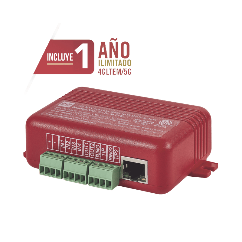 COMUNICADOR DUAL Universal para PANELES DE INCENDIO 4GLTEM - 1 Año de Servicio - Eventos a CMS - SILYMX