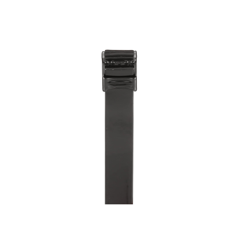 Cincho de Acero Inoxidable 316L con Recubrimiento en Nylon 11 de 780 mm de largo Color Negro Uso Interior/Exterior Paquete de 50pz - SILYMX