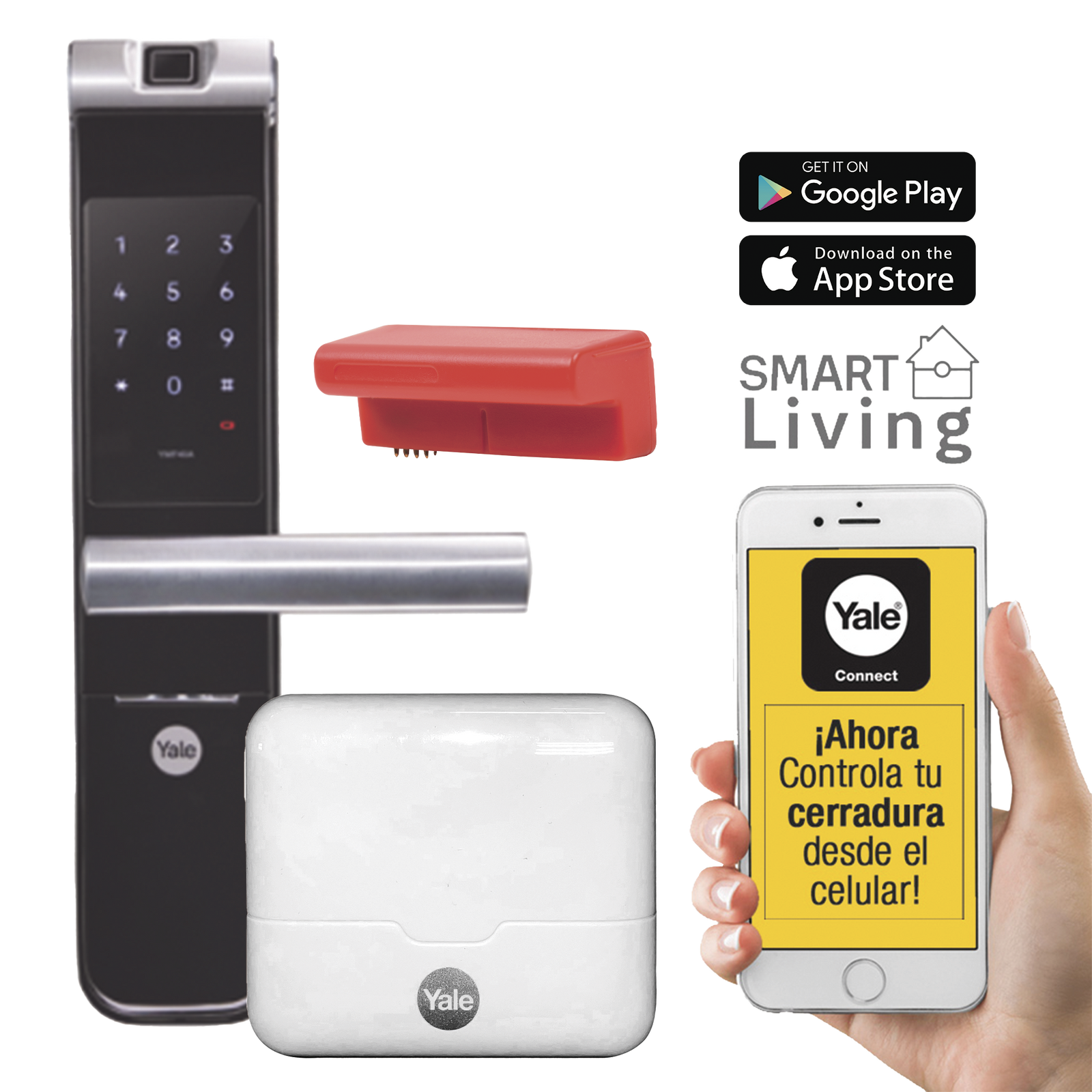 Kit de Hub con Cerradura con manija YMF40A: Código, Biometria y apertura SMARTPHONE en cualquier parte el Mundo - SILYMX