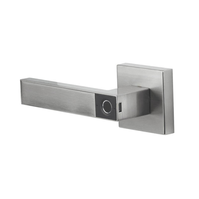 Manija Castelli Biométrica/ Niquel Satinado / 30 usuarios / Para Puerta Izq o Derecha de 60-70mm - SILYMX