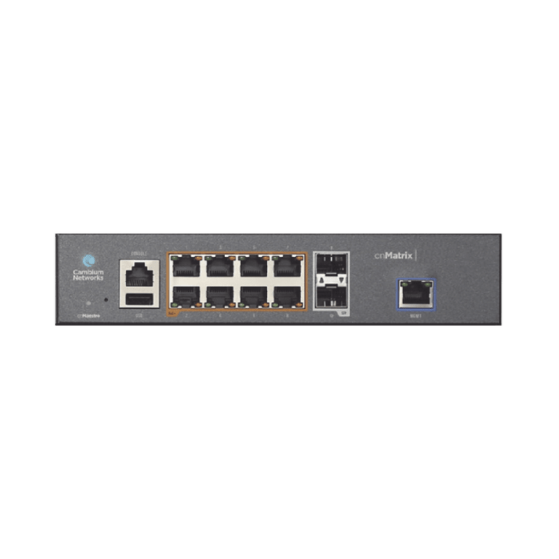 Switch cnMatrix EX1010-P de 8 puertos PoE 802.3af/at y 1 SFP, 75 W, Capa 2, gestión en la nube - SILYMX