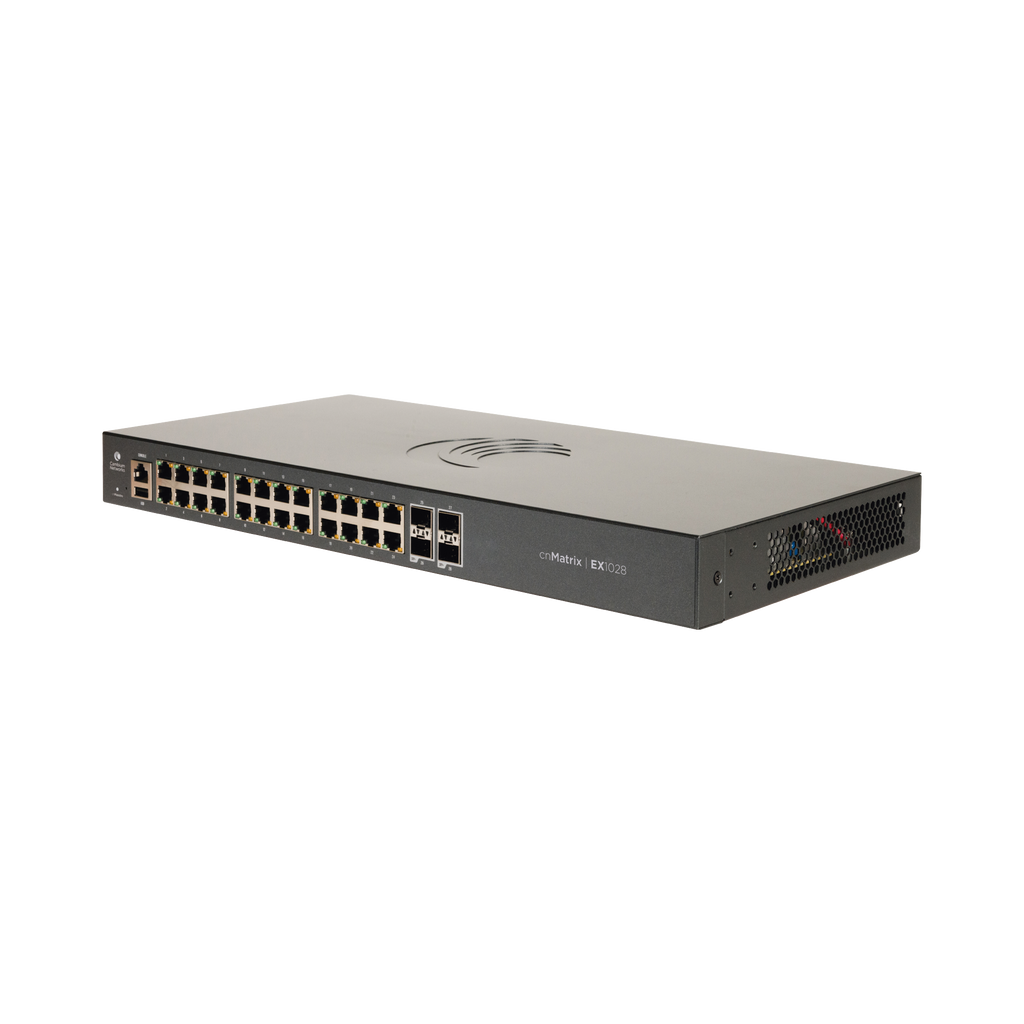 Switch cnMatrix EX1028 de 24 puertos Gigabit Ethernet y 4 SFP, Capa 2, gestión en la nube - SILYMX