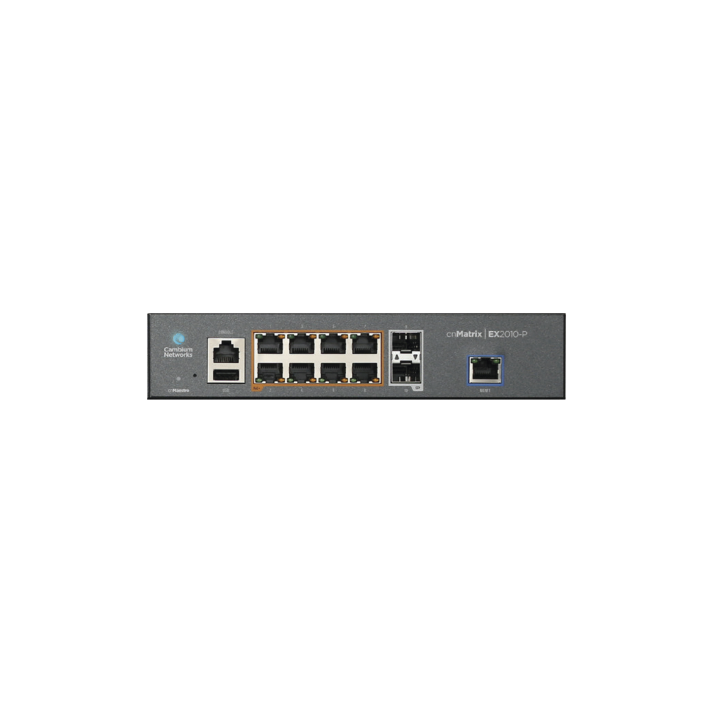 Switch cnMatrix EX2010-P capa 3 de 10 puertos(8 PoE Gigabit 802.3af/at, 2 SFP, 1 consola, 1 MNGMT, 1 USB) administración desde la Nube (MX-EX2010PXA-U) - SILYMX