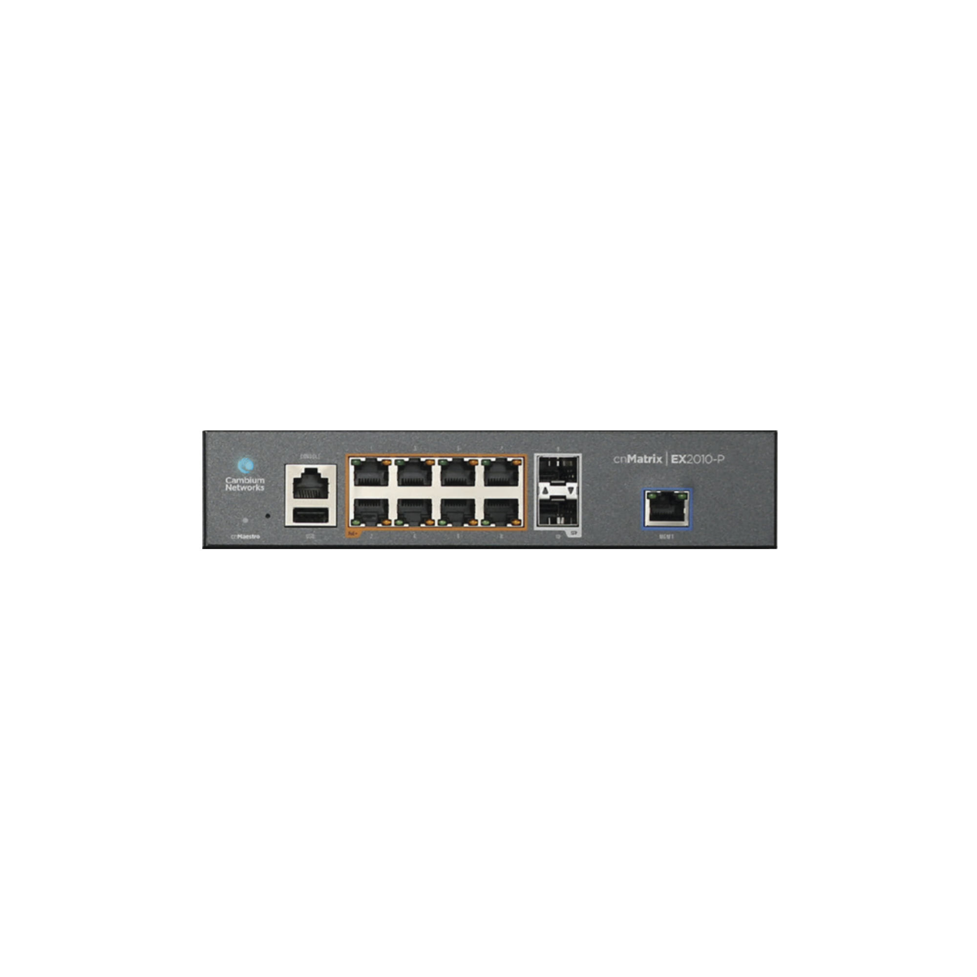 Switch cnMatrix EX2010-P capa 3 de 10 puertos(8 PoE Gigabit 802.3af/at, 2 SFP, 1 consola, 1 MNGMT, 1 USB) administración desde la Nube (MX-EX2010PXA-U) - SILYMX
