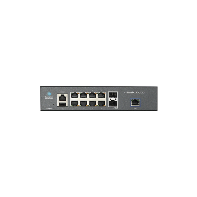 Switch inteligente cnMatrix EX2010 capa 3 de 13 puertos (8 Ethernet Gigabit, 2 SFP, 1 consola, 1 MNGMT, 1 USB) administración desde la Nube - SILYMX