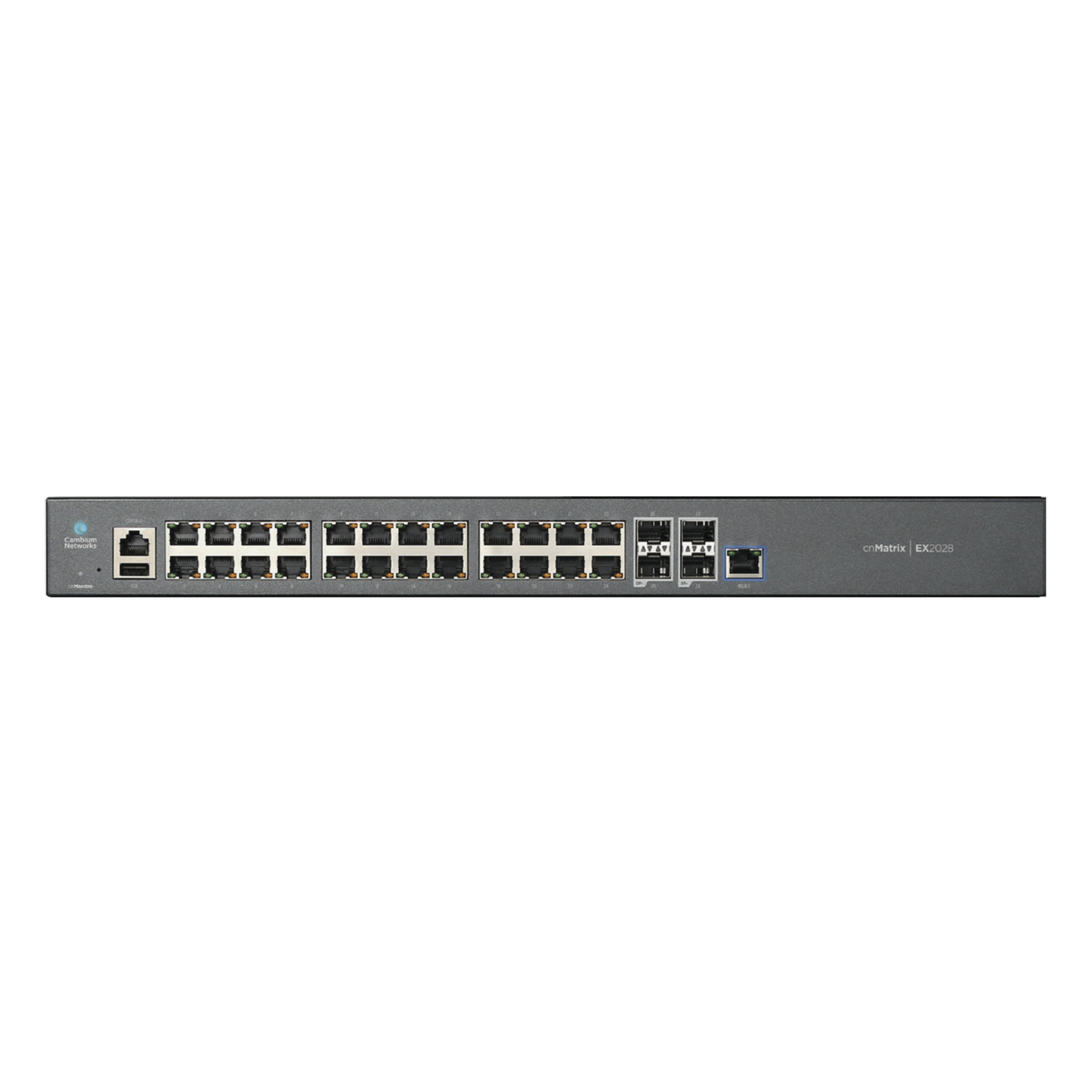 Switch cnMatrix EX2028 capa 3 de 28 puertos (24 Ethernet Gigabit, 4 SFP+) administración desde la Nube (MX-EX2028XXA-U) - SILYMX