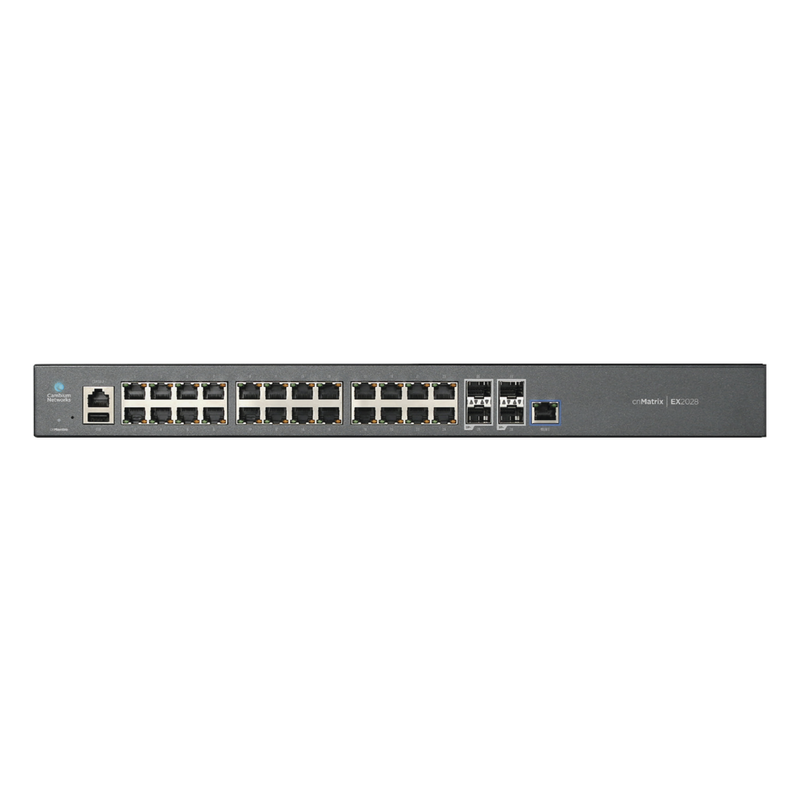 Switch cnMatrix EX2028 capa 3 de 28 puertos (24 Ethernet Gigabit, 4 SFP+) administración desde la Nube (MX-EX2028XXA-U) - SILYMX