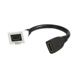 Adaptador HDMI con Pigtail Hembra-Hembra Para vídeo 720 1080p 4K UHD Compatible con Faceplates MAX Siemon de 2 salidas Color Blanco - SILYMX