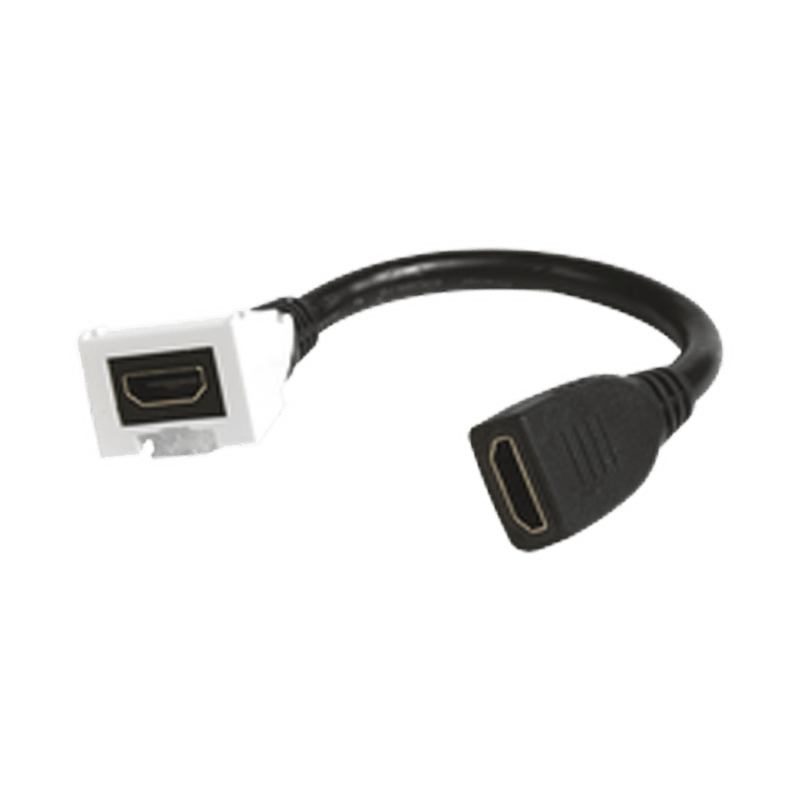 Adaptador HDMI con Pigtail Hembra-Hembra Para vídeo 720 1080p 4K UHD Compatible con Faceplates MAX Siemon de 2 salidas Color Blanco - SILYMX