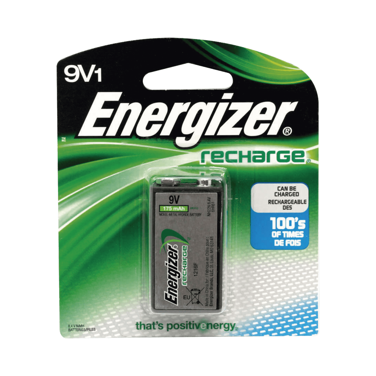 Ni- MH Batería recargable 9V / 175 mAh - SILYMX