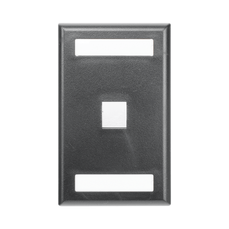 Placa de Pared Vertical Salida Para 1 Puerto Keystone Con Espacios Para Etiquetas Color Negro - SILYMX