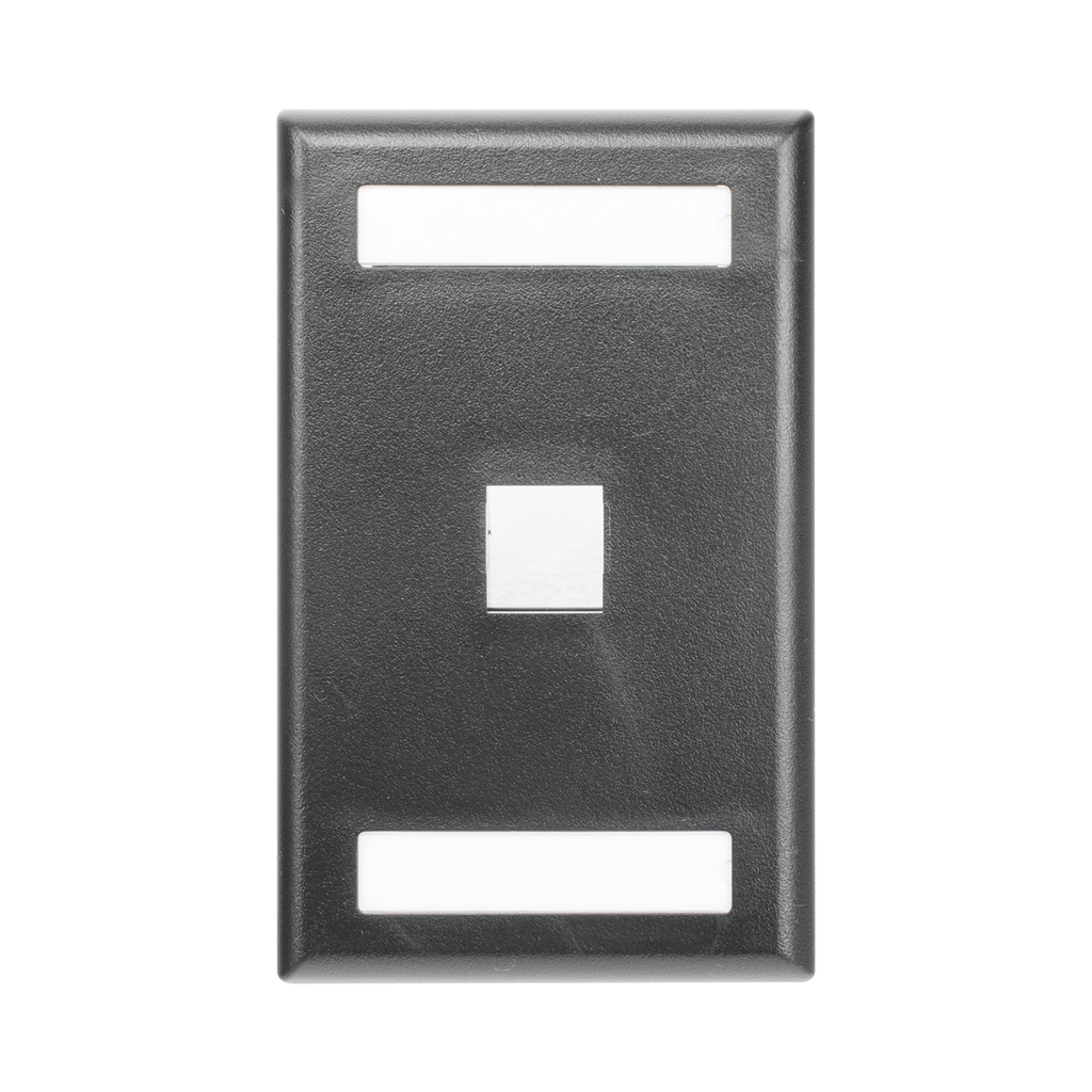 Placa de Pared Vertical Salida Para 1 Puerto Keystone Con Espacios Para Etiquetas Color Negro