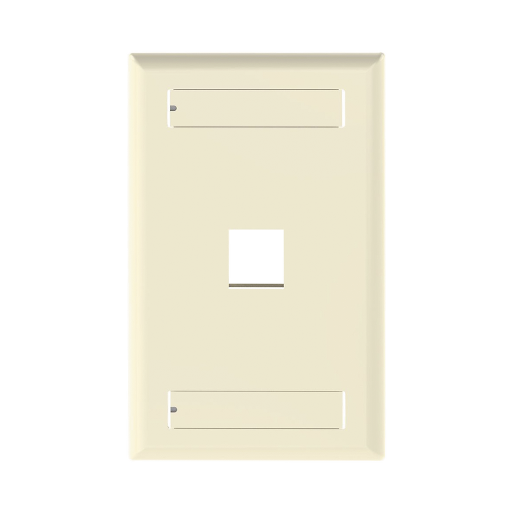 Placa De Pared Clasica 1 Puerto Modulo Keystone Etiquetable Color Marfil - SILYMX