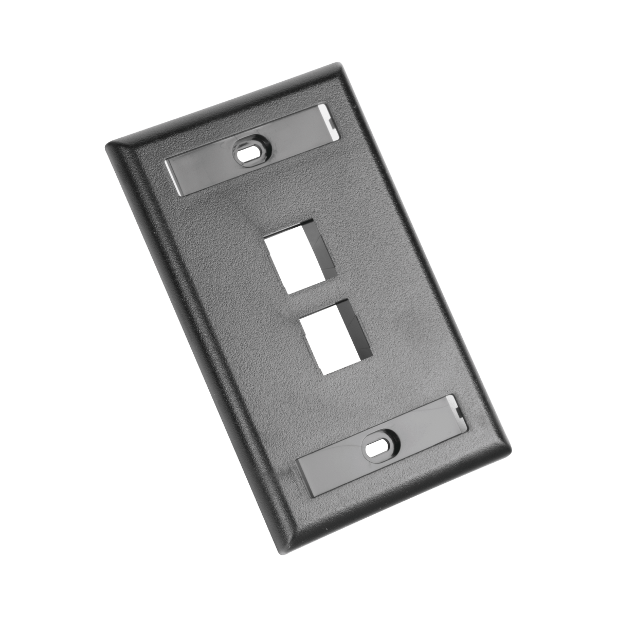 Placa de Pared Vertical Salida Para 2 Puertos Keystone Con Espacios Para Etiquetas Color Negro - SILYMX