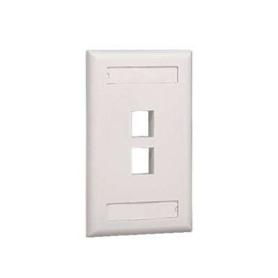 Placa de Pared Vertical Salida Para 2 Puertos Keystone Con Espacios Para Etiquetas Color Marfil - SILYMX