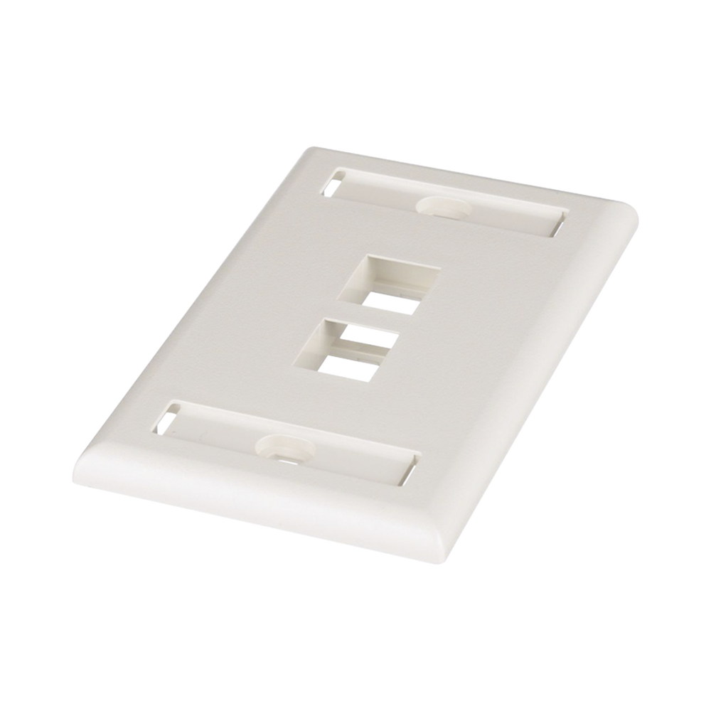 Placa De Pared Clasica 2 Puertos Modulo Keystone Etiquetable Color Blanco Mate - SILYMX