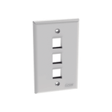 Placa de Pared Vertical, Salida Para 3 Puertos Keystone, Color Blanco - SILYMX