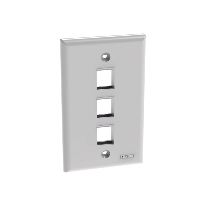 Placa de Pared Vertical, Salida Para 3 Puertos Keystone, Color Blanco - SILYMX