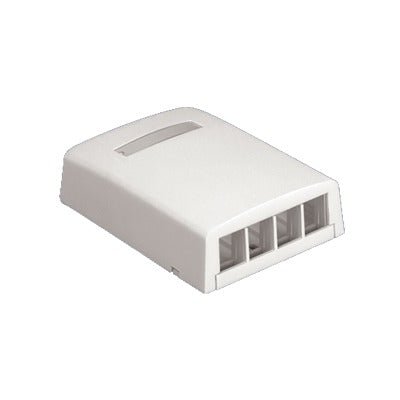 Caja de Montaje en Superficie, Para 4 Módulos Keystone, Color Blanco - SILYMX