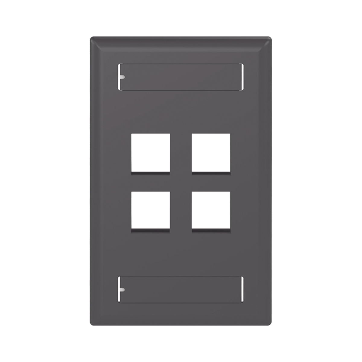 Placa de Pared Vertical Salida Para 4 Puertos Keystone Con Espacios Para Etiquetas Color Negro - SILYMX