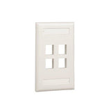 Placa de Pared Vertical, Salida Para 4 Puertos Keystone, Con Espacios Para Etiquetas, Color Marfil - SILYMX