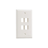 Placa de Pared Vertical, Salida Para 4 Puertos Keystone, Color Blanco Mate - SILYMX