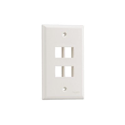 Placa de Pared Vertical, Salida Para 4 Puertos Keystone, Color Blanco - SILYMX