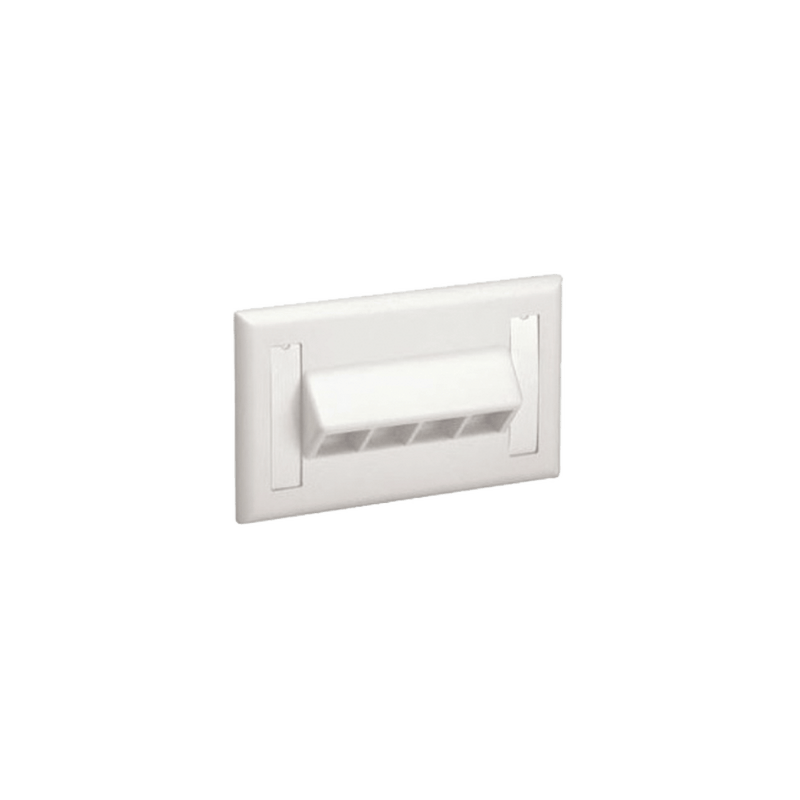 Placa de Pared Horizontal, Salida Para 4 Puertos Keystone, Con Espacios Para Etiquetas, Color Blanco Mate - SILYMX