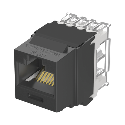 Conector Jack Estilo 110 (de Impacto) Tipo Keystone Categoría 6A de 8 posiciones y 8 cables Color Negro - SILYMX