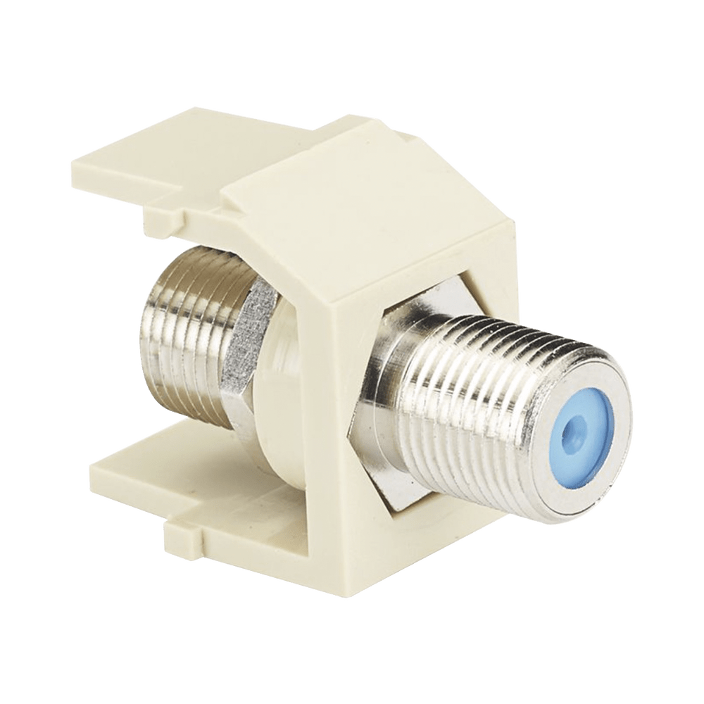 Módulo Acoplador Coaxial Tipo F Keystone de 75 Ohms 3.0 GHz Color Blanco Mate - SILYMX