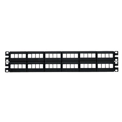 Panel de Parcheo Modular Keystone (Sin Conectores) de 48 Puertos Identificación con Etiqueta Adhesiva 2UR - SILYMX