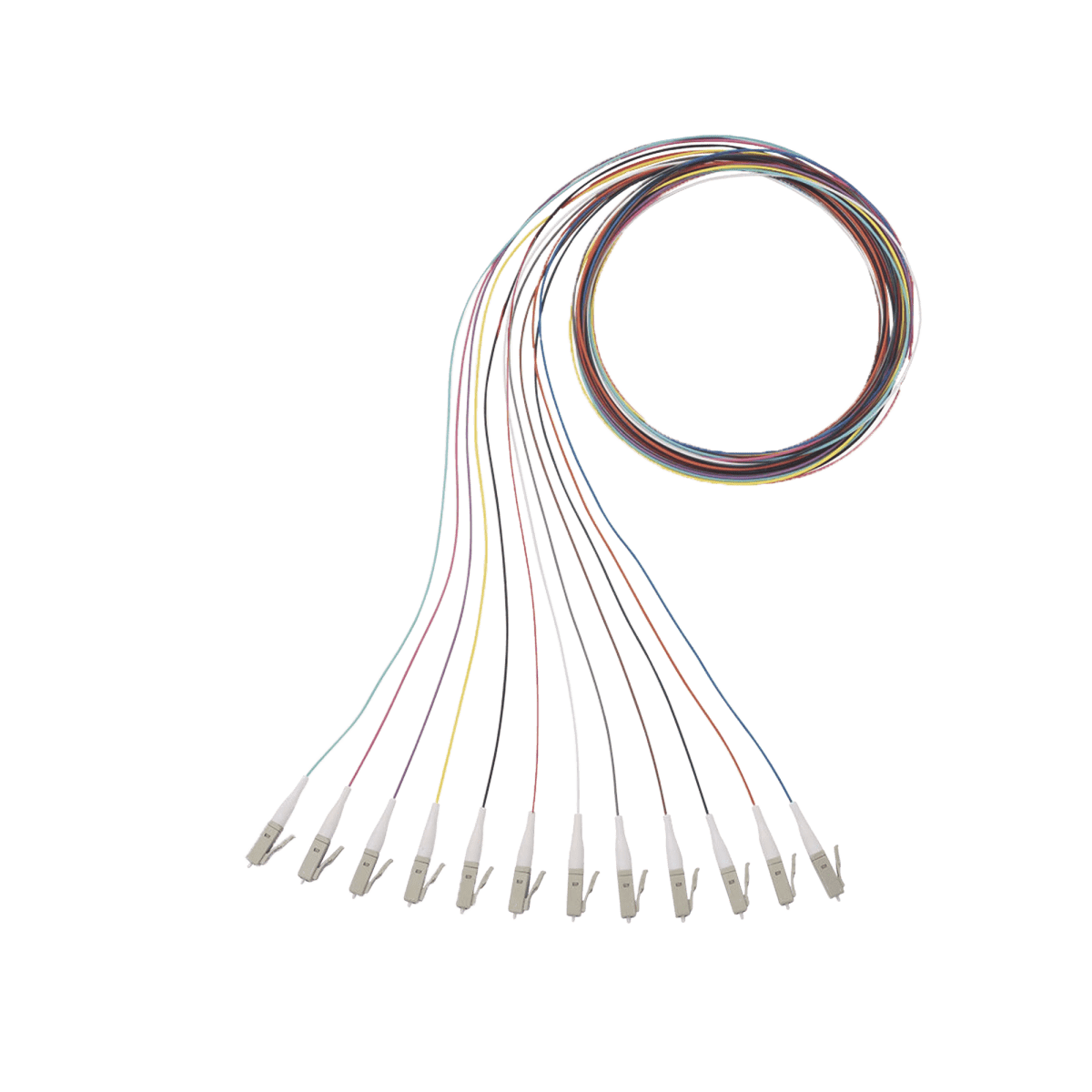 Kit de 12 Pigtails con Conector LC Multimodo 50/125 OM4 900um de 1 Metro - SILYMX