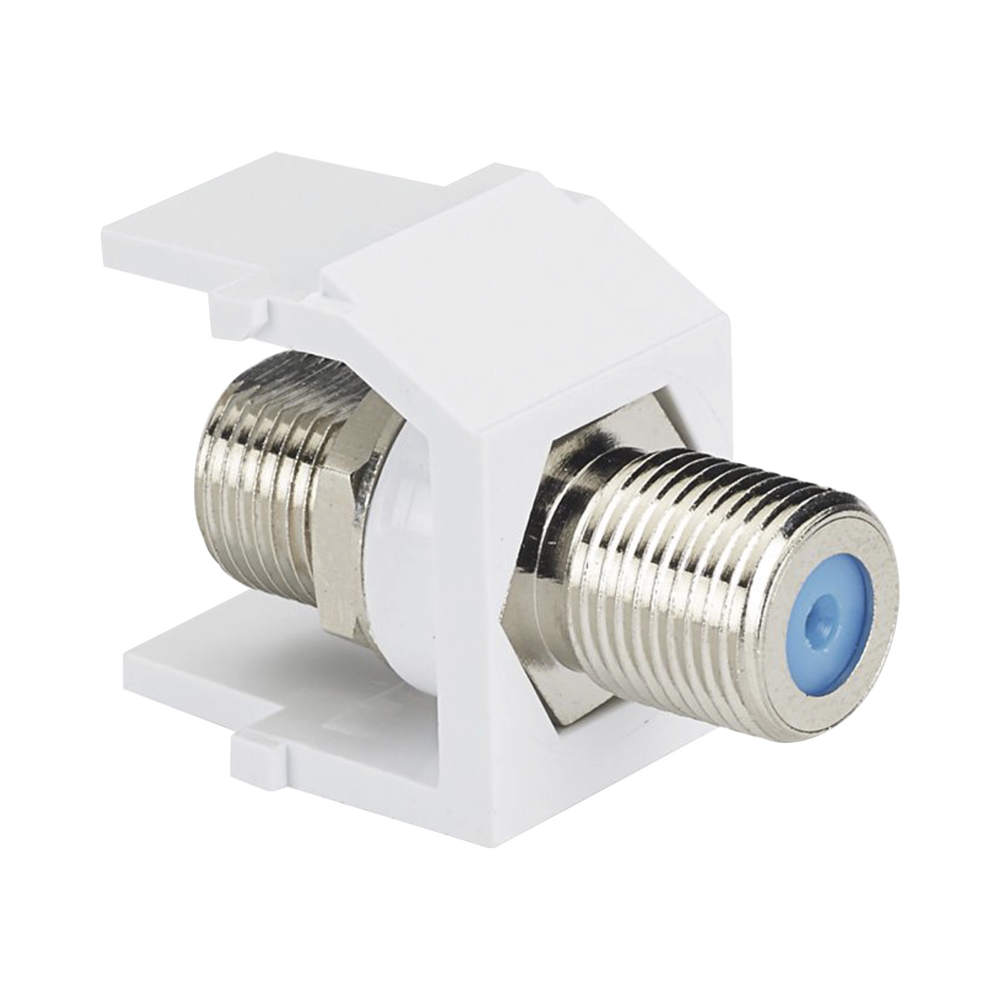 Módulo Acoplador Coaxial Tipo F, Keystone, de 75 Ohms, 3.0 GHz, Color Blanco - SILYMX