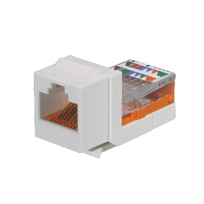 Conector Jack Estilo Leadframe Tipo Keystone Categoría 5e de 8 posiciones y 8 cables Color Marfil - SILYMX