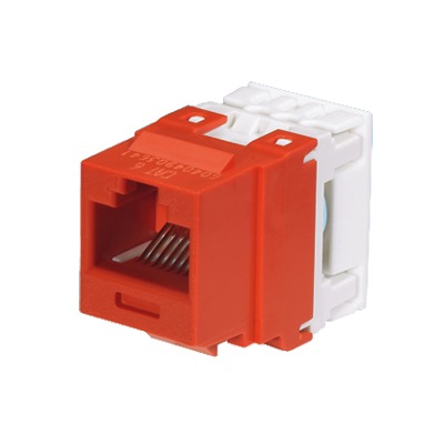 Conector Jack Estilo 110 (de Impacto) Tipo Keystone Categoría 6 de 8 posiciones y 8 cables Color Rojo - SILYMX