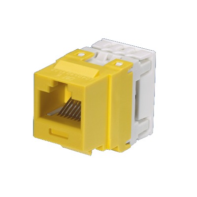 Conector Jack Estilo 110 (de Impacto) Tipo Keystone Categoría 6 de 8 posiciones y 8 cables Color Amarillo - SILYMX