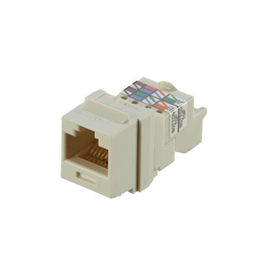 Conector Jack Estilo TP Tipo Keystone Categoría 6 de 8 posiciones y 8 cables Color Blanco Mate - SILYMX