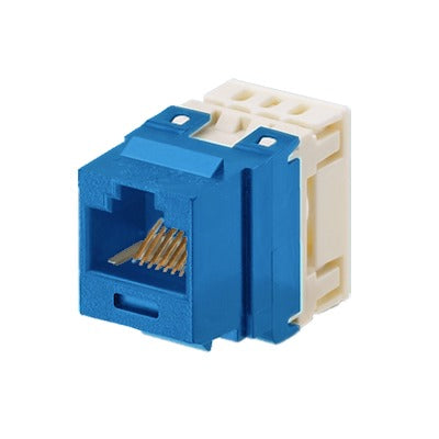 Conector Jack Estilo 110 (de Impacto) Tipo Keystone Categoría 5e de 8 posiciones y 8 cables Color Azul - SILYMX