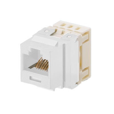 Conector Jack Estilo 110 (de Impacto) Tipo Keystone Categoría 5e de 8 posiciones y 8 cables Color Blanco - SILYMX