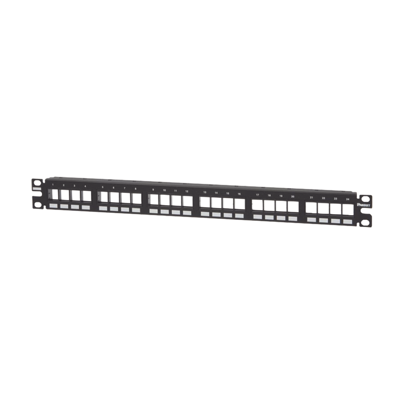 Panel de Parcheo Modular Keystone (Sin Conectores) Numerado y Espacio para Etiquetas de 24 puertos 1UR - SILYMX