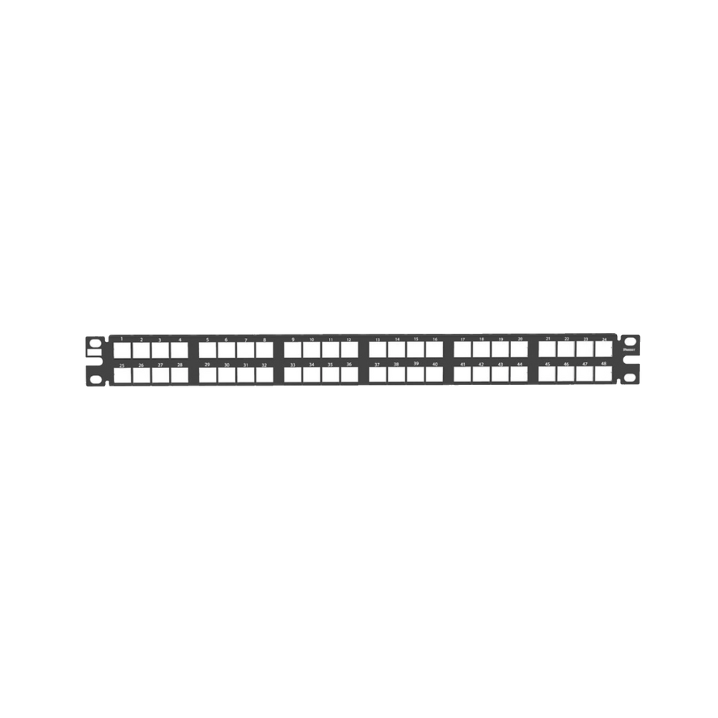 Panel De Parcheo Modular De Alta Densidad Keystone (Sin Conectores) Identificación Con Etiqueta Adhesiva De 48 Puertos En 1 Ur - SILYMX