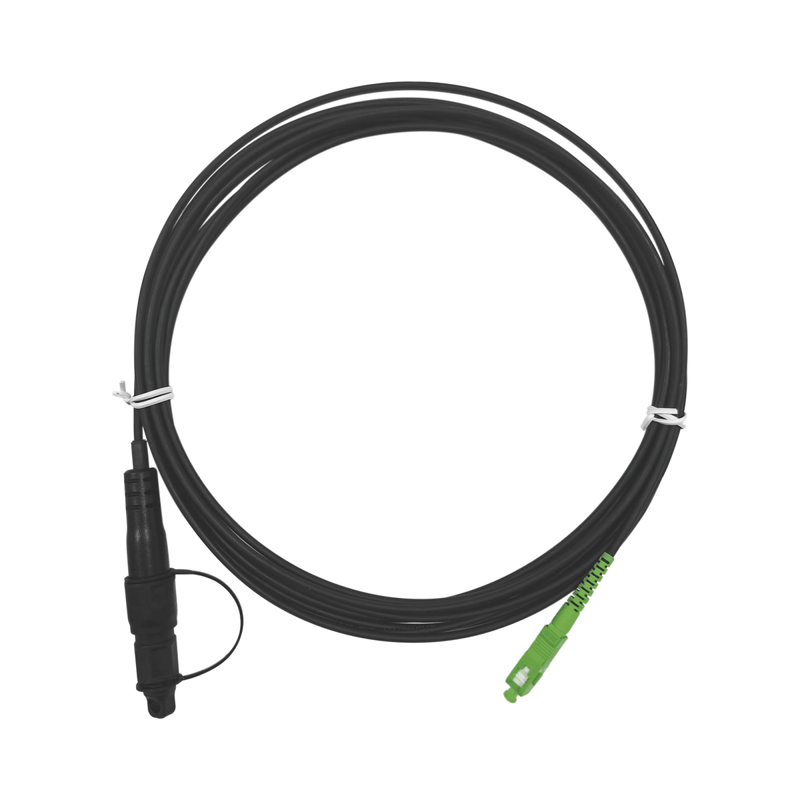 Jumper De Fibra Óptica, Conector Sc/Apc - Conexión A Caja Fdp460, Redondo, 5 Metros, Forro 3 Mm, G657A2, Negro - SILYMX