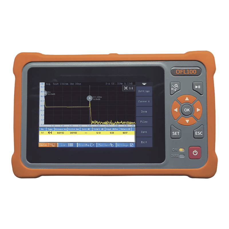 OTDR para pruebas en Enlaces de Fibra Óptica, longitudes de onda 1310 y 1550 nm, entrada SC/APC - SILYMX